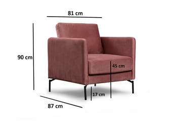 Bramelia Modern Fåtölj i Sammet - Rosa - Möbler - Vardagsrum - Fåtöljer