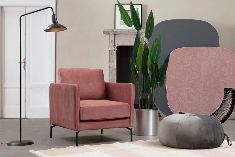 Bramelia Modern Fåtölj i Sammet - Rosa - Möbler - Vardagsrum - Fåtöljer