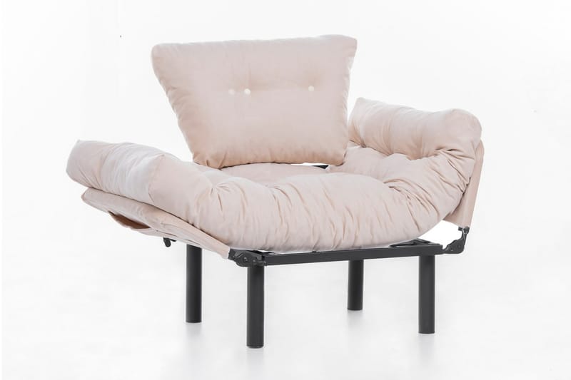 Bramelia Modern Fåtölj i Tyg med Metallstativ - Beige - Möbler - Vardagsrum - Fåtöljer