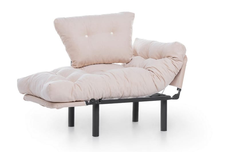 Bramelia Modern Fåtölj i Tyg med Metallstativ - Beige - Möbler - Vardagsrum - Fåtöljer
