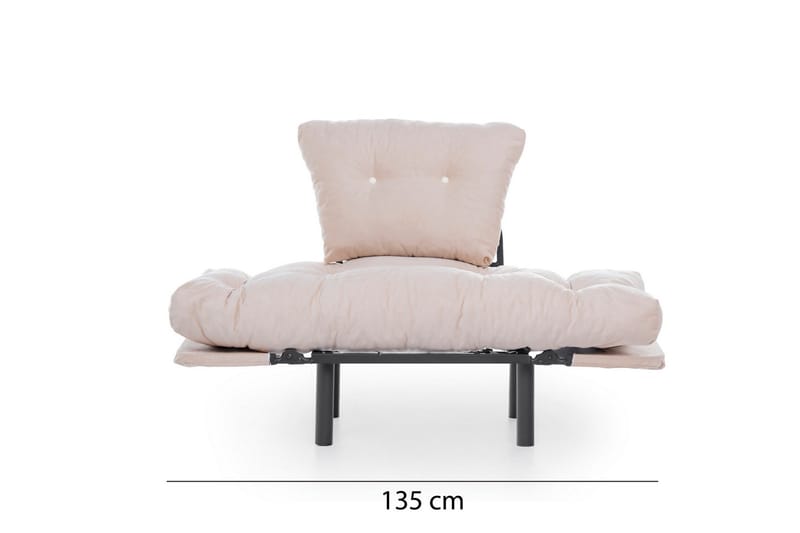 Bramelia Modern Fåtölj i Tyg med Metallstativ - Beige - Möbler - Vardagsrum - Fåtöljer