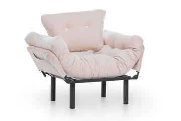 Bramelia Modern Fåtölj i Tyg med Metallstativ - Beige - Möbler - Vardagsrum - Fåtöljer