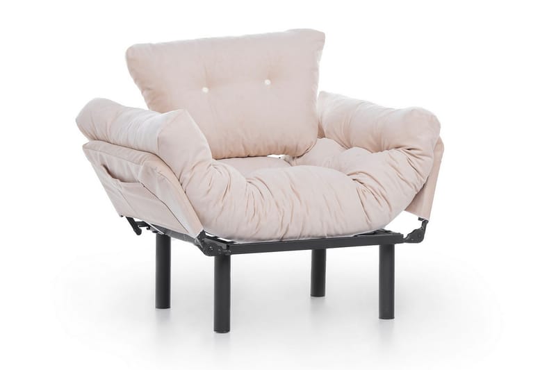 Bramelia Modern Fåtölj i Tyg med Metallstativ - Beige - Möbler - Vardagsrum - Fåtöljer