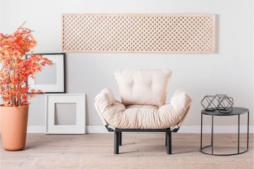 Bramelia Modern Fåtölj i Tyg med Metallstativ - Beige - Möbler - Vardagsrum - Fåtöljer