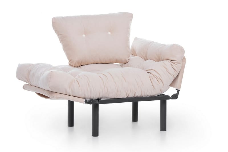 Bramelia Modern Fåtölj i Tyg med Metallstativ - Beige - Möbler - Vardagsrum - Fåtöljer
