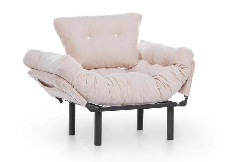 Bramelia Modern Fåtölj i Tyg med Metallstativ - Beige - Möbler - Vardagsrum - Fåtöljer