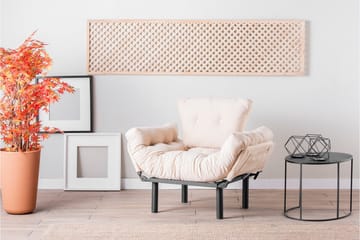 Bramelia Modern Fåtölj i Tyg med Metallstativ - Beige - Möbler - Vardagsrum - Fåtöljer