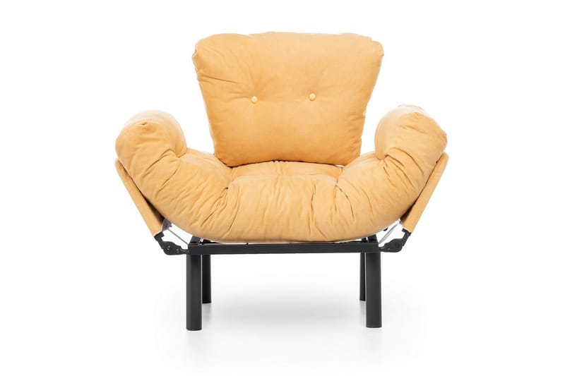 Bramelia Modern Fåtölj i Tyg med Metallstativ - Gul - Möbler - Vardagsrum - Fåtöljer