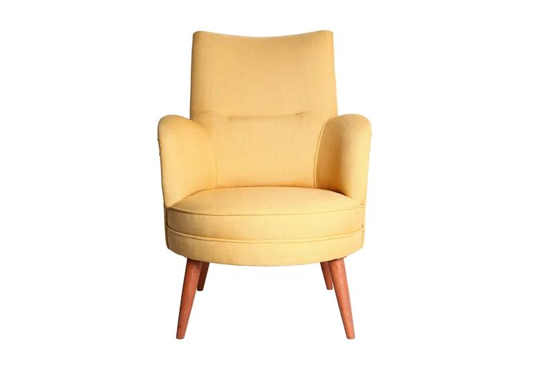 Brandn Fåtölj med Armstöd - Gul - Möbler - Vardagsrum - Fåtöljer