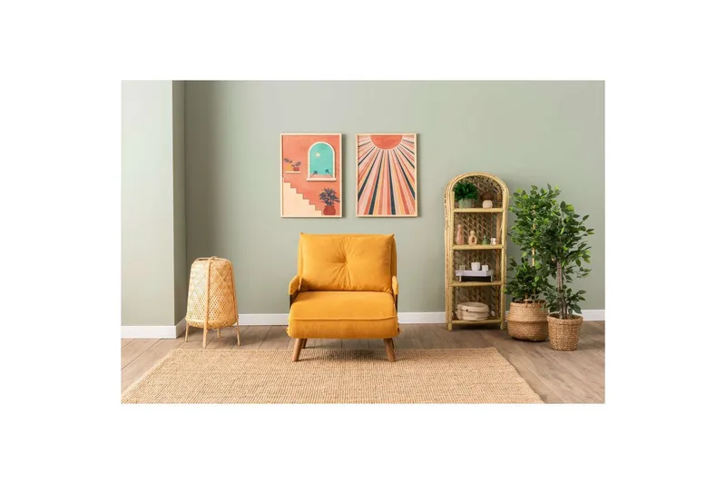 Canelo Bäddfåtölj - Senapsgul Gul - Möbler - Vardagsrum - Bäddsoffor