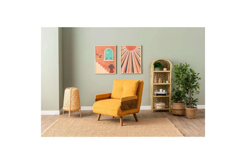 Canelo Bäddfåtölj - Senapsgul Gul - Möbler - Vardagsrum - Bäddsoffor