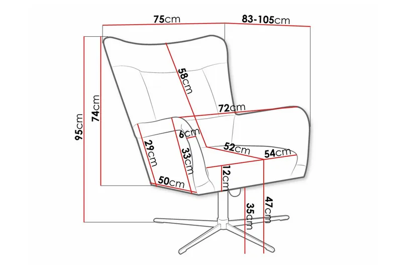 Carney Fåtölj Red - Möbler - Vardagsrum - Fåtöljer