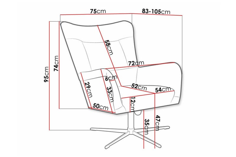 Carney Fåtölj Red - Möbler - Vardagsrum - Fåtöljer