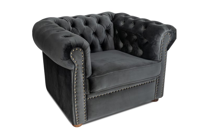 CHESTERFIELD DELUXE Fåtölj Mörkgrå - Möbler - Vardagsrum - Fåtöljer - Chesterfield fåtölj