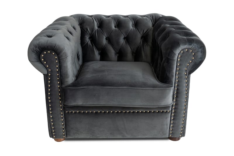 CHESTERFIELD DELUXE Fåtölj Mörkgrå - Möbler - Vardagsrum - Fåtöljer - Chesterfield fåtölj
