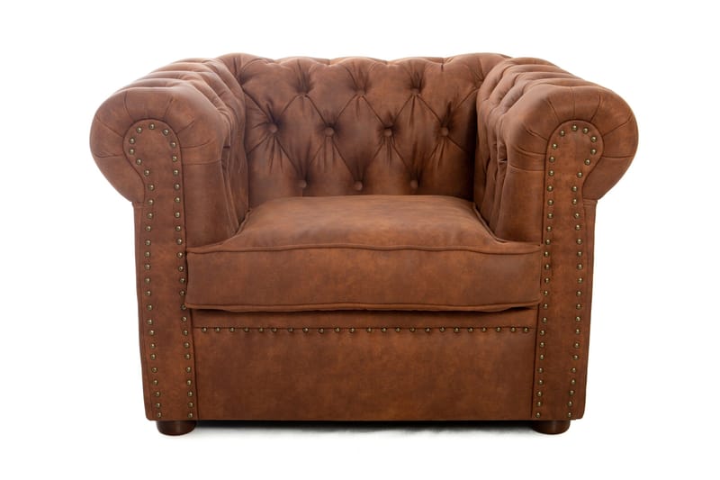 Chesterfield Deluxe Fåtölj - Brun - Möbler - Vardagsrum - Fåtöljer - Chesterfield fåtölj