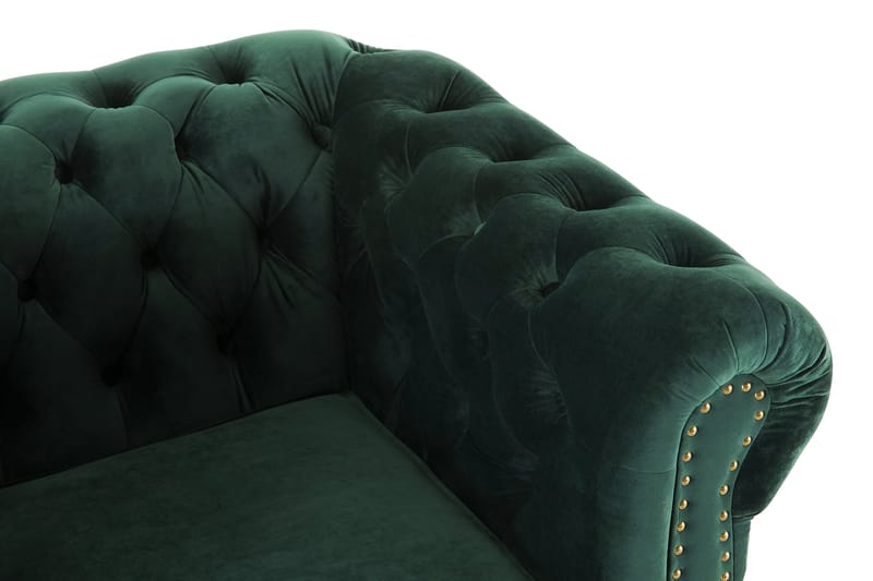 CHESTERFIELD DELUXE Fåtölj Sammet Mörkgrön - Möbler - Vardagsrum - Fåtöljer - Chesterfield fåtölj