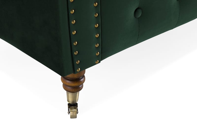 CHESTERFIELD DELUXE Fåtölj Sammet Mörkgrön - Möbler - Vardagsrum - Fåtöljer - Chesterfield fåtölj