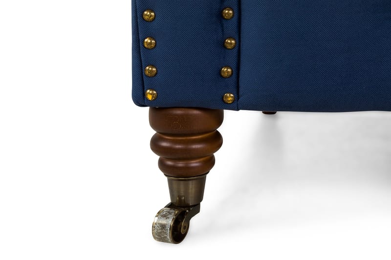 CHESTERFIELD DELUXE Fåtölj Sammet Petrolblå - Möbler - Vardagsrum - Fåtöljer - Chesterfield fåtölj