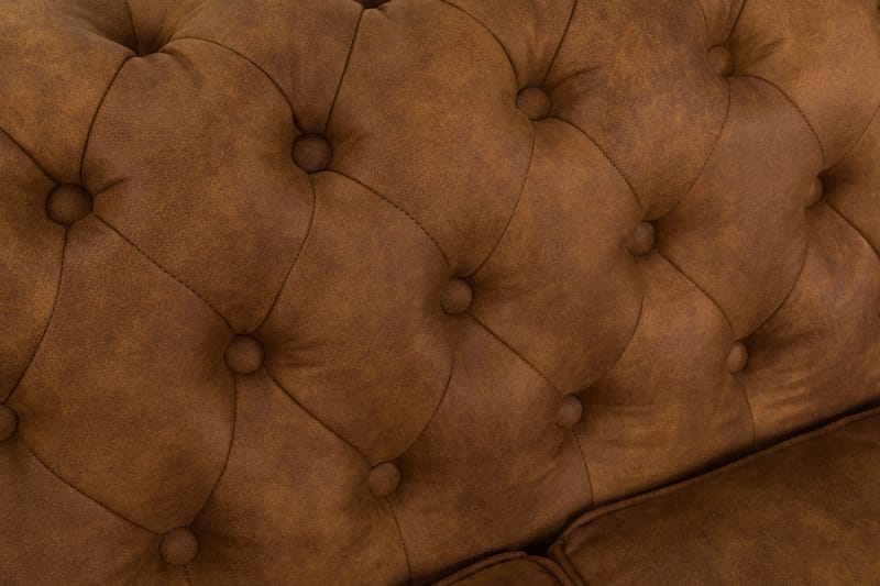 CHESTERFIELD DELUXE Fåtölj+Fotpall Vintage Cognac - Möbler - Vardagsrum - Fåtöljer - Chesterfield fåtölj