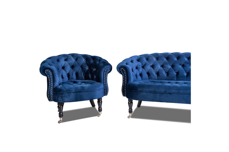 Chesterfield Ludo Fåtölj Blå - Möbler - Vardagsrum - Fåtöljer - Chesterfield fåtölj
