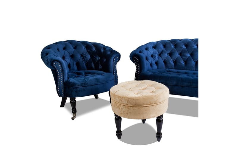 Chesterfield Ludo Fåtölj Blå - Möbler - Vardagsrum - Fåtöljer - Chesterfield fåtölj
