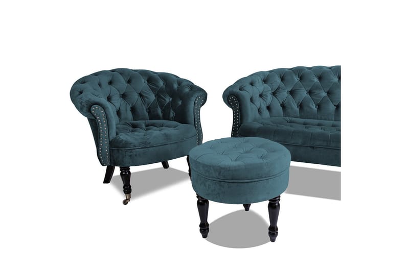 Chesterfield Ludo Fåtölj Blågrön - Möbler - Vardagsrum - Fåtöljer - Chesterfield fåtölj