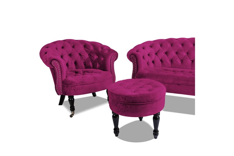 Chesterfield Ludo Fåtölj Cerise - Möbler - Vardagsrum - Fåtöljer - Chesterfield fåtölj