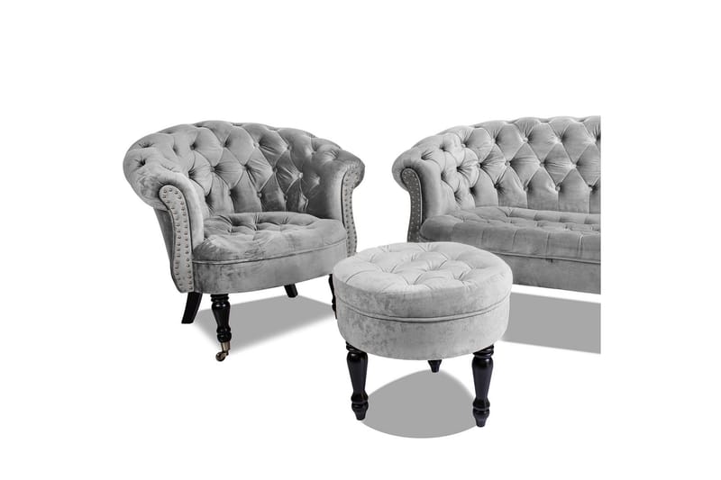 Chesterfield Ludo Fåtölj Ljusgrå - Möbler - Vardagsrum - Fåtöljer - Chesterfield fåtölj