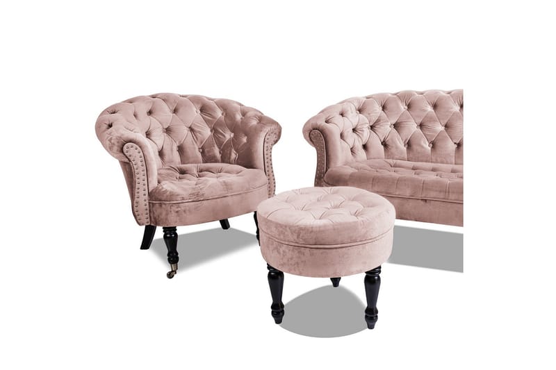 Chesterfield Ludo Fåtölj Rosa - Möbler - Vardagsrum - Fåtöljer - Chesterfield fåtölj