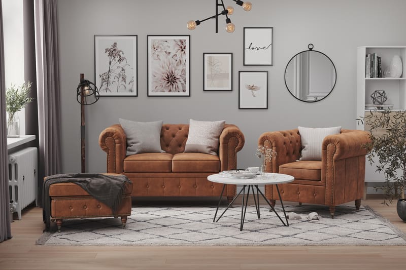 CHESTERFIELD LUX Fåtölj Vintage Cognac - Möbler - Vardagsrum - Fåtöljer - Chesterfield fåtölj