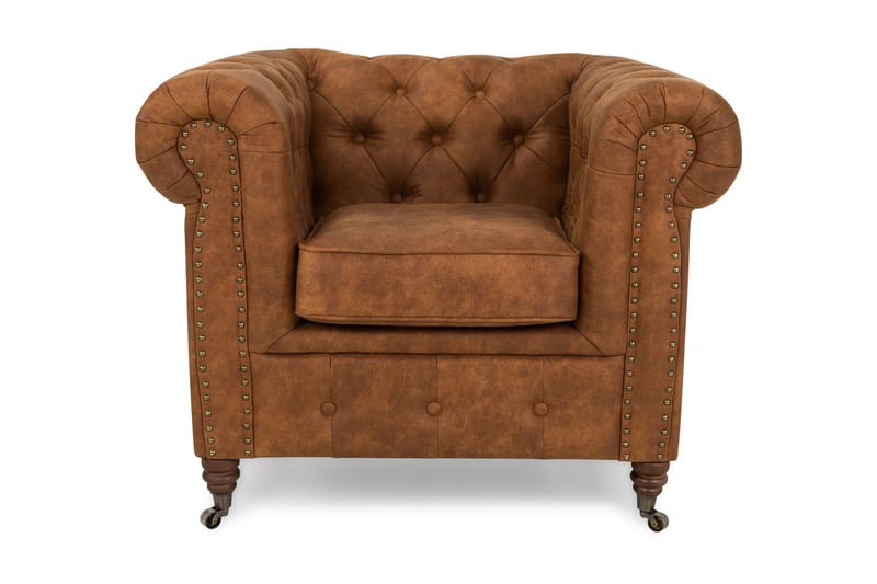 CHESTERFIELD LUX Fåtölj Vintage Cognac - Chesterfield fåtölj - Skinnfåtölj