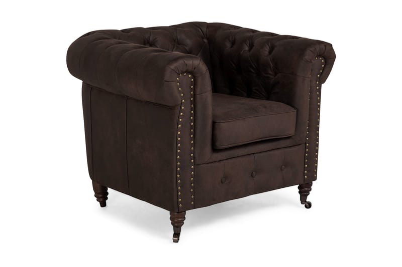 CHESTERFIELD LUX Fåtölj Vintage Mörkbrun - Möbler - Vardagsrum - Fåtöljer - Chesterfield fåtölj