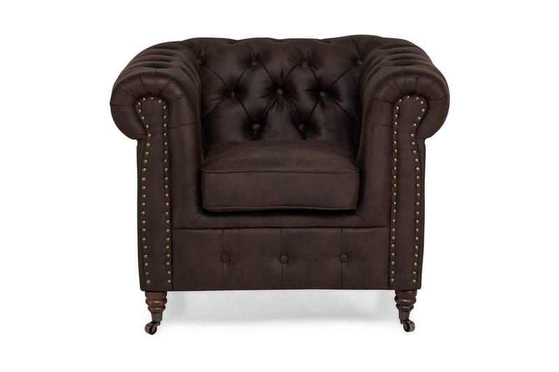CHESTERFIELD LUX Fåtölj Vintage Mörkbrun - Möbler - Vardagsrum - Fåtöljer - Chesterfield fåtölj