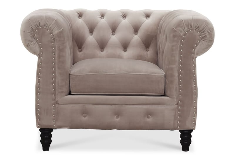 CHESTERFIELD LUX Sammetsfåtölj Sand - Möbler - Vardagsrum - Fåtöljer - Chesterfield fåtölj