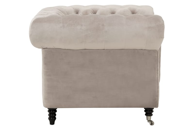 CHESTERFIELD LUX Sammetsfåtölj Sand - Möbler - Vardagsrum - Fåtöljer - Chesterfield fåtölj