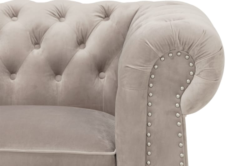 CHESTERFIELD LUX Sammetsfåtölj Sand - Möbler - Vardagsrum - Fåtöljer - Chesterfield fåtölj