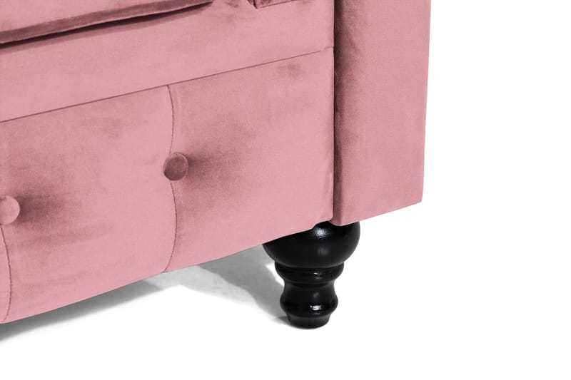 Chesterfield Lyx Fåtölj - Rosa Sammet - Möbler - Vardagsrum - Fåtöljer - Chesterfield fåtölj