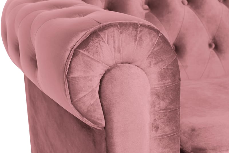 Chesterfield Lyx Fåtölj - Rosa Sammet - Möbler - Vardagsrum - Fåtöljer - Chesterfield fåtölj