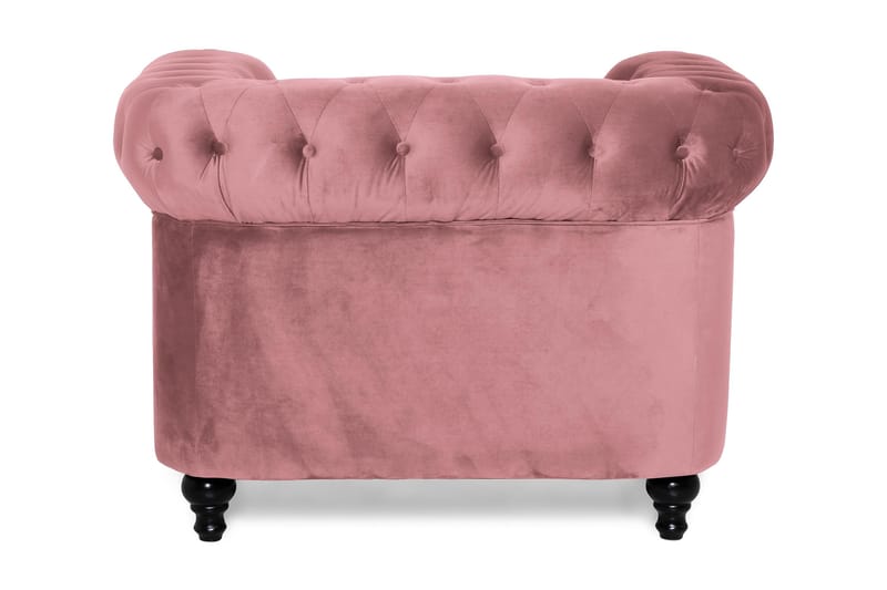 Chesterfield Lyx Fåtölj - Rosa Sammet - Möbler - Vardagsrum - Fåtöljer - Chesterfield fåtölj