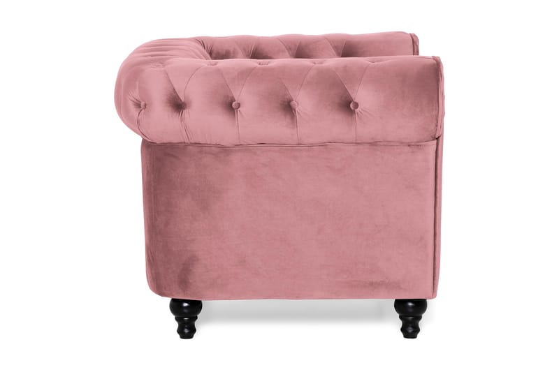 Chesterfield Lyx Fåtölj - Rosa Sammet - Möbler - Vardagsrum - Fåtöljer - Chesterfield fåtölj