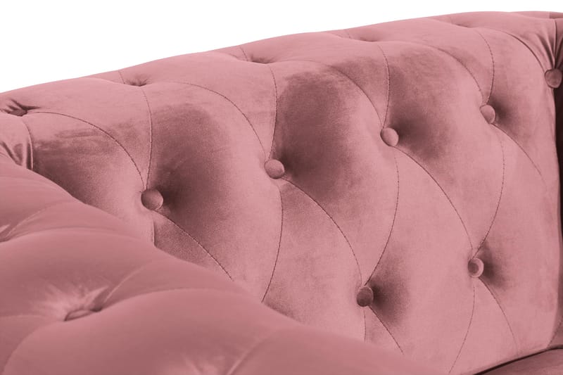 Chesterfield Lyx Fåtölj - Rosa Sammet - Möbler - Vardagsrum - Fåtöljer - Chesterfield fåtölj