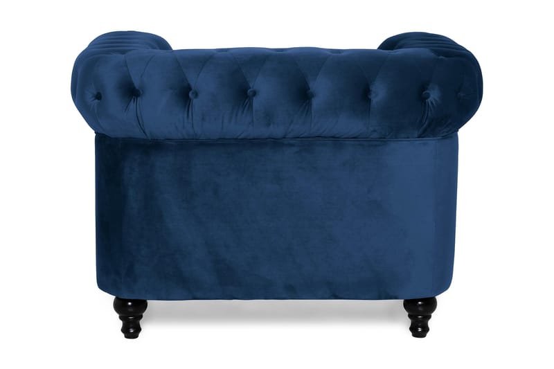 Chesterfield Lyx Stor skön djup sammetsfåtölj - Fåtölj till vardagsrum - Blå Sammet - Möbler - Vardagsrum - Fåtöljer - Chesterfield fåtölj
