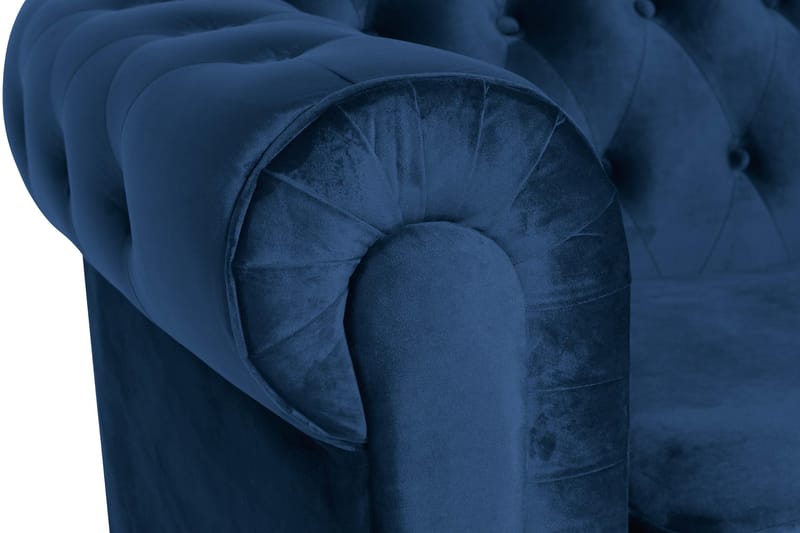 Chesterfield Lyx Stor skön djup sammetsfåtölj - Fåtölj till vardagsrum - Blå Sammet - Möbler - Vardagsrum - Fåtöljer - Chesterfield fåtölj
