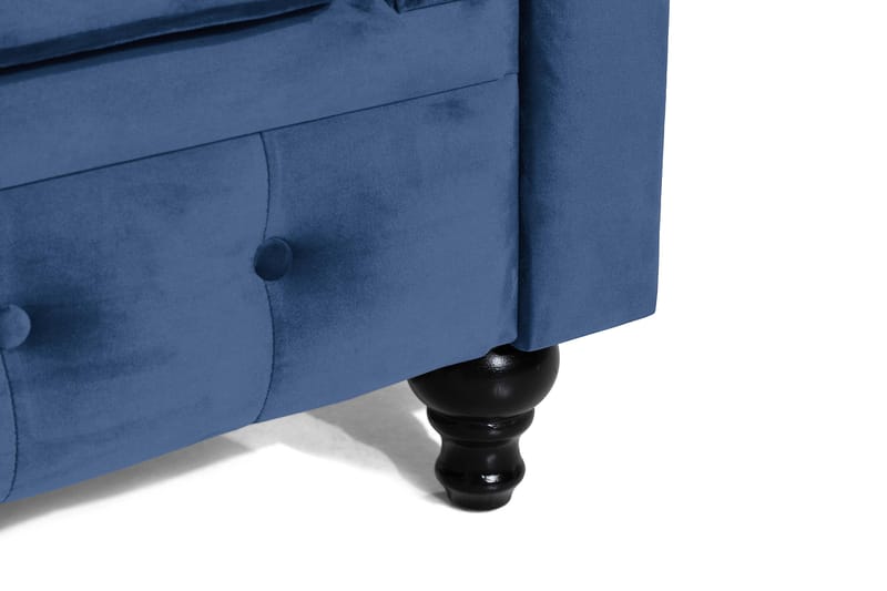 Chesterfield Lyx Stor skön djup sammetsfåtölj - Fåtölj till vardagsrum - Blå Sammet - Möbler - Vardagsrum - Fåtöljer - Chesterfield fåtölj