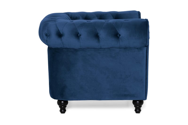 Chesterfield Lyx Stor skön djup sammetsfåtölj - Fåtölj till vardagsrum - Blå Sammet - Möbler - Vardagsrum - Fåtöljer - Chesterfield fåtölj