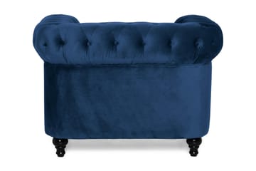 Chesterfield Lyx Stor skön djup sammetsfåtölj - Fåtölj till vardagsrum - Blå - Möbler - Vardagsrum - Fåtöljer - Chesterfield fåtölj