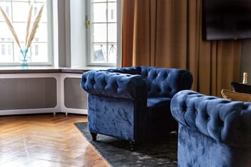Chesterfield Lyx Stor skön djup sammetsfåtölj - Fåtölj till vardagsrum - Blå - Möbler - Vardagsrum - Fåtöljer - Chesterfield fåtölj