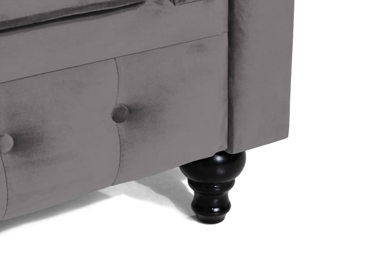 Chesterfield Lyx Stor skön djup sammetsfåtölj - Fåtölj till vardagsrum - Mörkgrå Sammet - Möbler - Vardagsrum - Fåtöljer - Chesterfield fåtölj