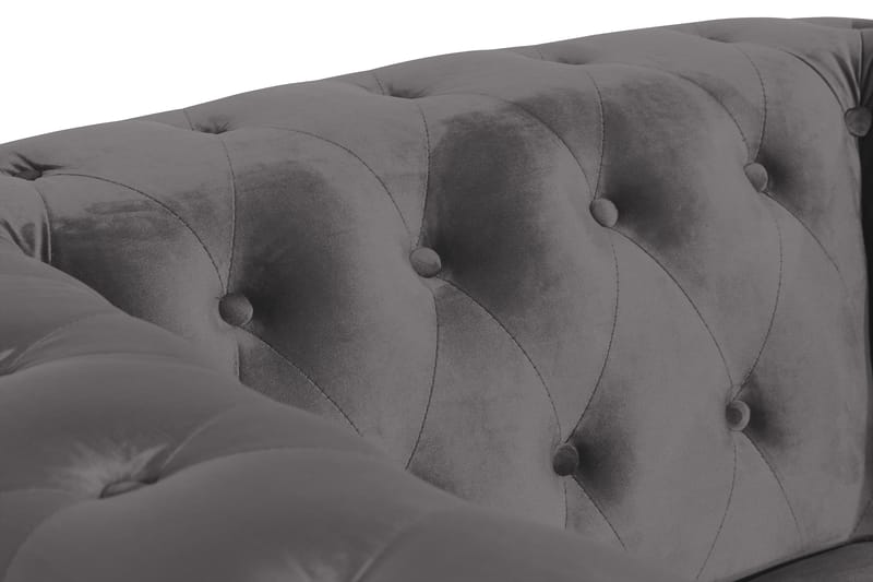 Chesterfield Lyx Stor skön djup sammetsfåtölj - Fåtölj till vardagsrum - Mörkgrå Sammet - Möbler - Vardagsrum - Fåtöljer - Chesterfield fåtölj